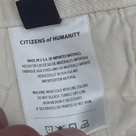 Citizens of Humanity Gaucho Trousers Pants Women's 28 Ivory Wide Leg NWT *Marks - Picture 13 of 16